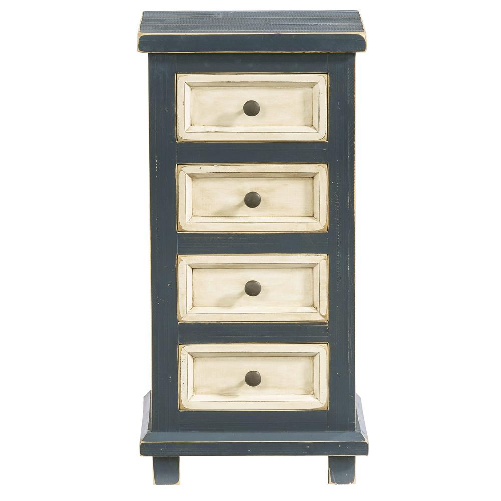4 Drawer Chairside Table - Navy- A750-69N. Picture 4