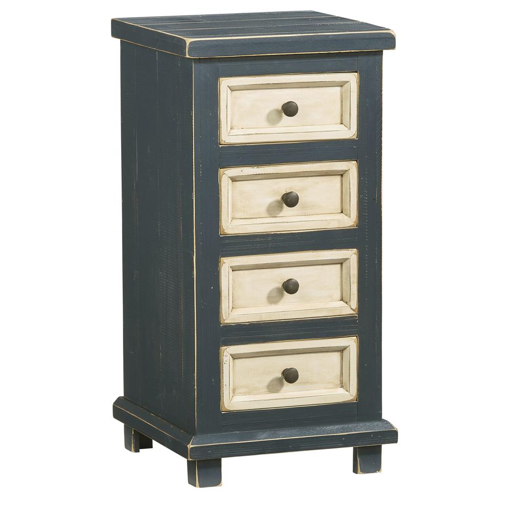 4 Drawer Chairside Table - Navy- A750-69N. Picture 2