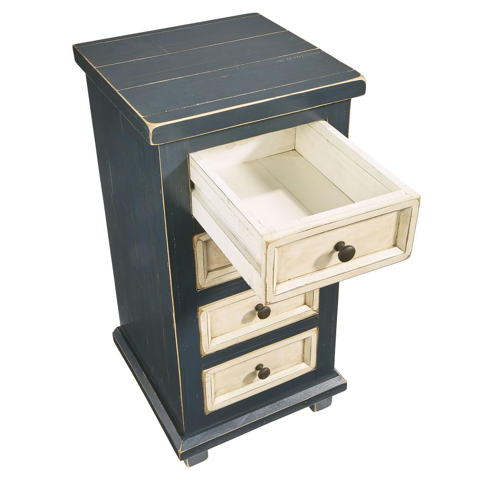 4 Drawer Chairside Table - Navy- A750-69N. Picture 3