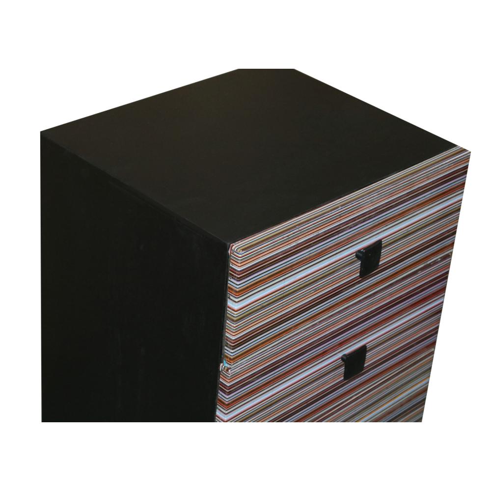 Nightstand- 3 Drawers - Black/Multi. Picture 3