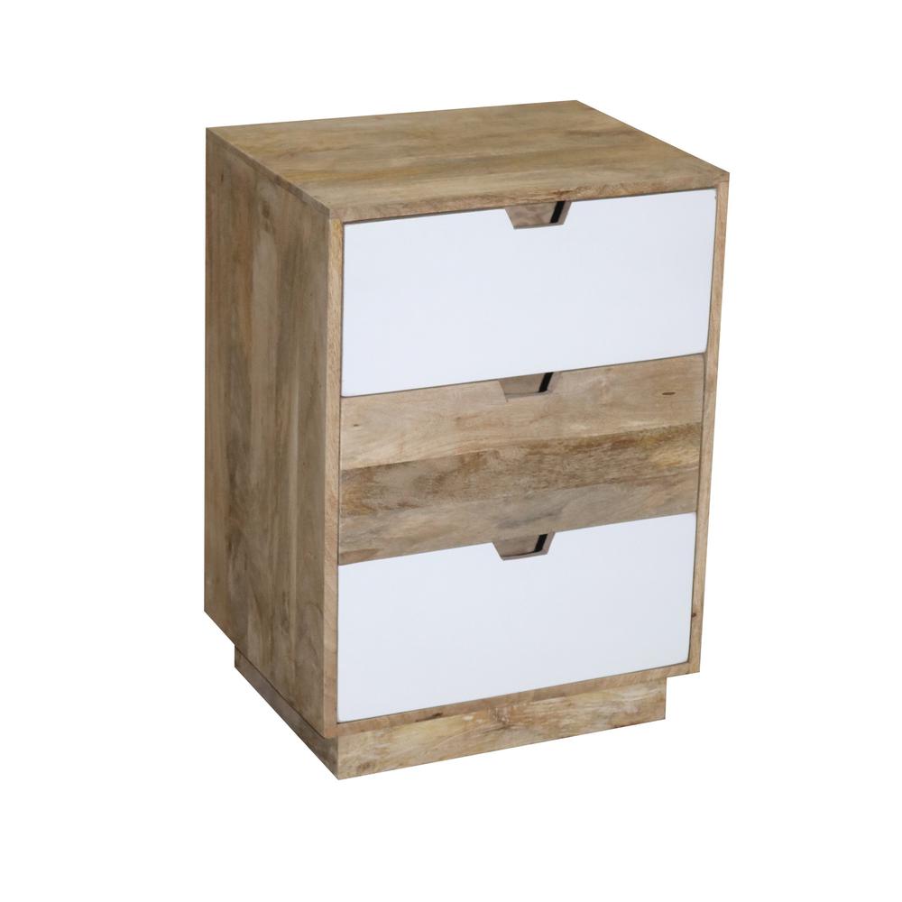 Nightstand, Tan/White. Picture 1