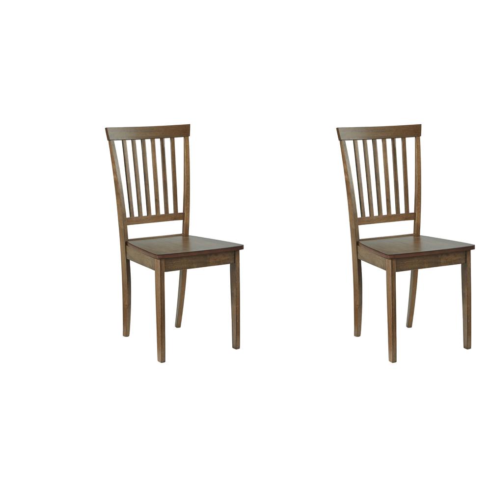 Dining Chair- Walnut, Set of 2, Walnut. Picture 4