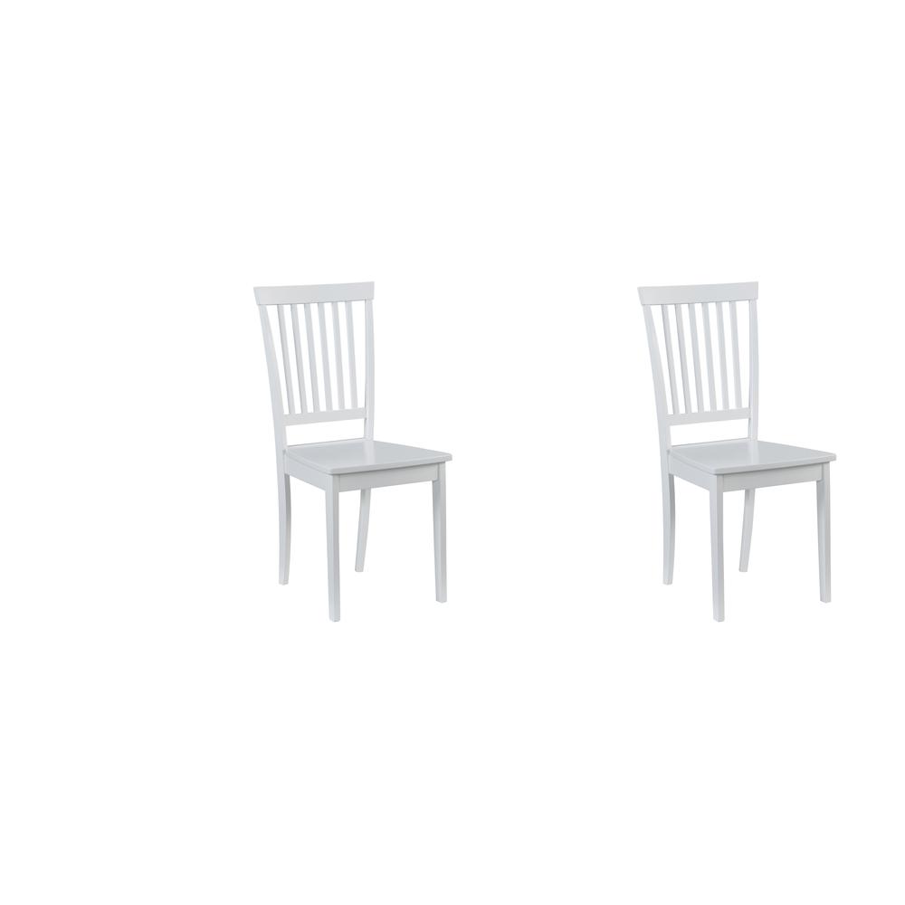 Dining Chair- White, Set of 2, White. Picture 4