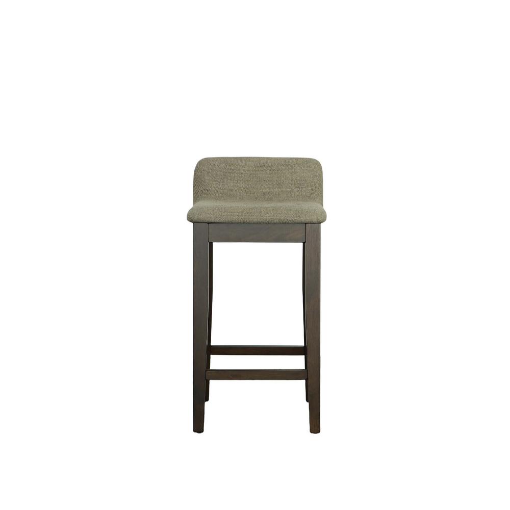Upholstered Counter Stool -2/CTN, Java/ Charcoal Gray Fabric. Picture 1