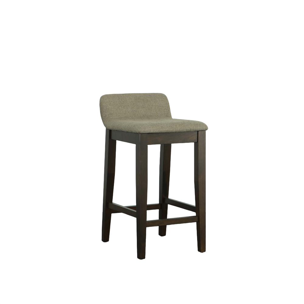Upholstered Counter Stool -2/CTN, Java/ Charcoal Gray Fabric. Picture 3