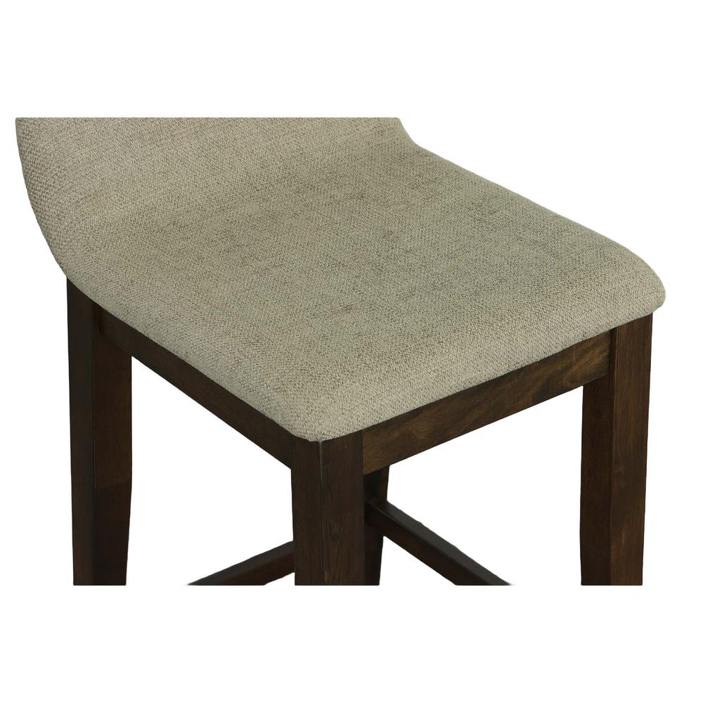 Upholstered Counter Stool -2/CTN, Java/ Charcoal Gray Fabric. Picture 4