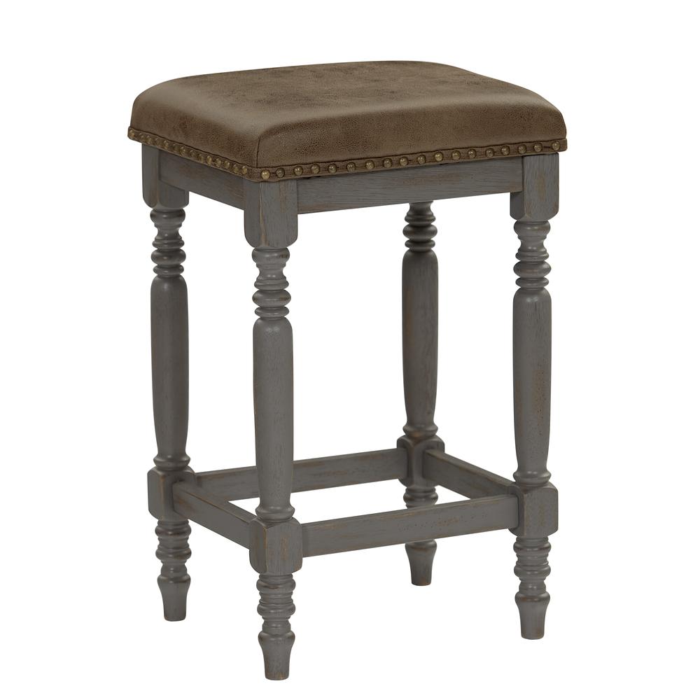 Upholstered Counter Stool, Set of 2 - Gray. Picture 1