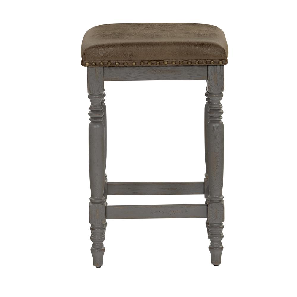 Upholstered Counter Stool, Set of 2 - Gray. Picture 3