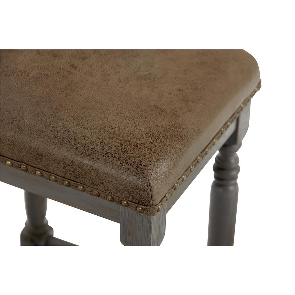Upholstered Counter Stool, Set of 2 - Gray. Picture 2