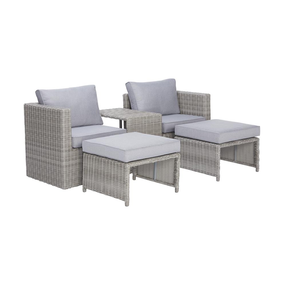 Malibu 5 Piece Outdoor Seating Set, Gray. Picture 6