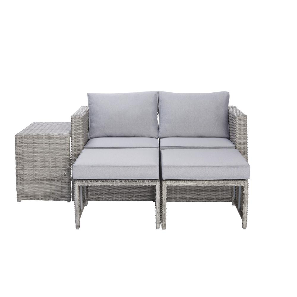 Malibu 5 Piece Outdoor Seating Set, Gray. Picture 1