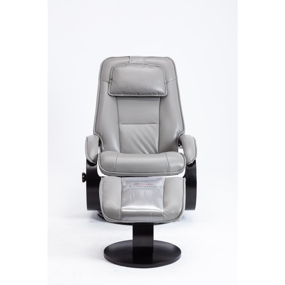 Relax-R™ Brampton Recliner and Ottoman in Steel Air Leather. Picture 4