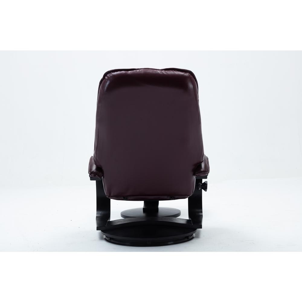 Relax-R™ Brampton Recliner and Ottoman in Merlot Top Grain Leather. Picture 5