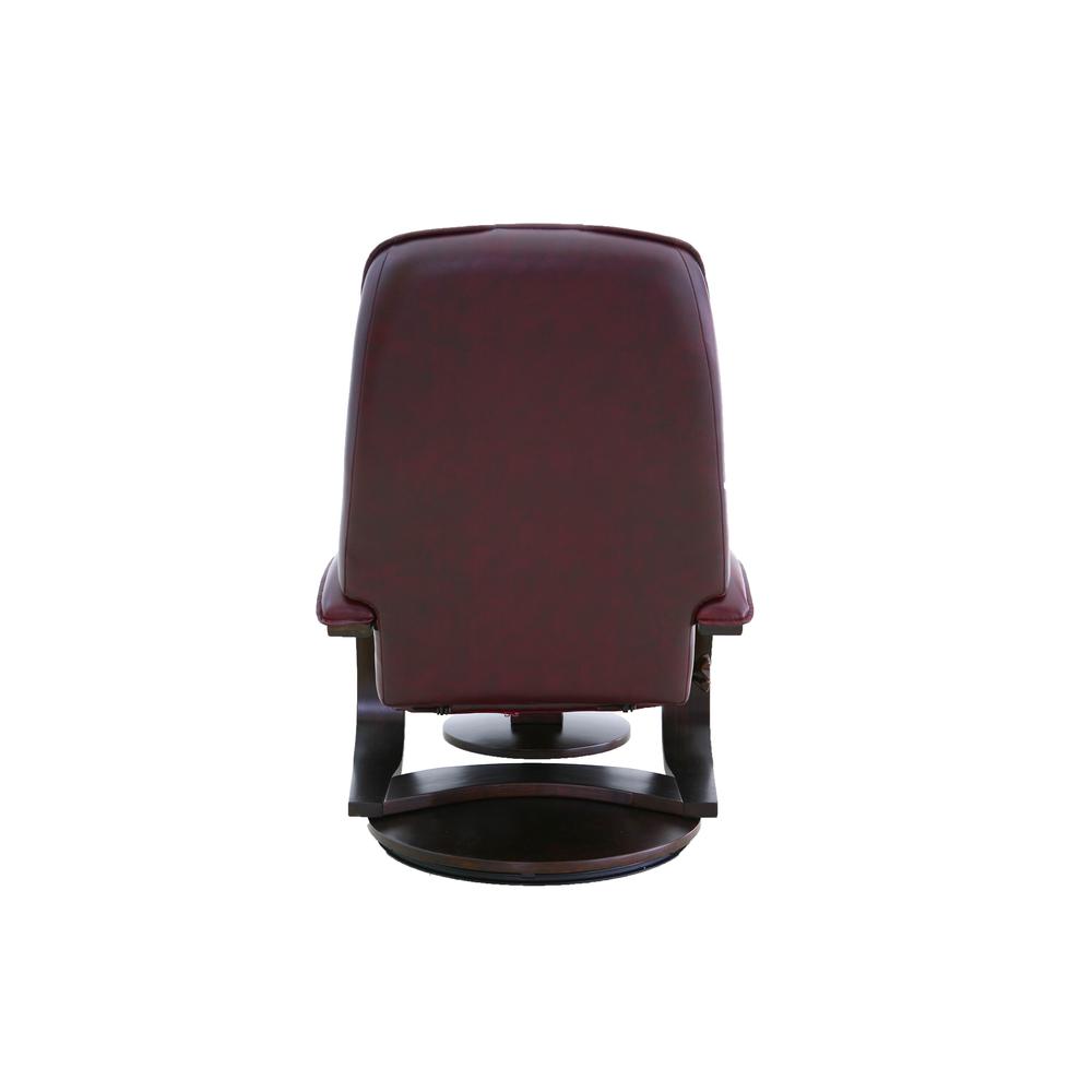 Relax-R™ Brampton Recliner and Ottoman in Merlot Top Grain Leather. Picture 6