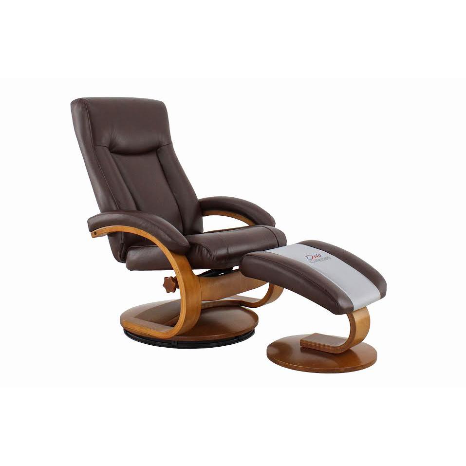 Relax-R™ Hamilton Recliner and Ottoman in Whisky Air Leather. Picture 1