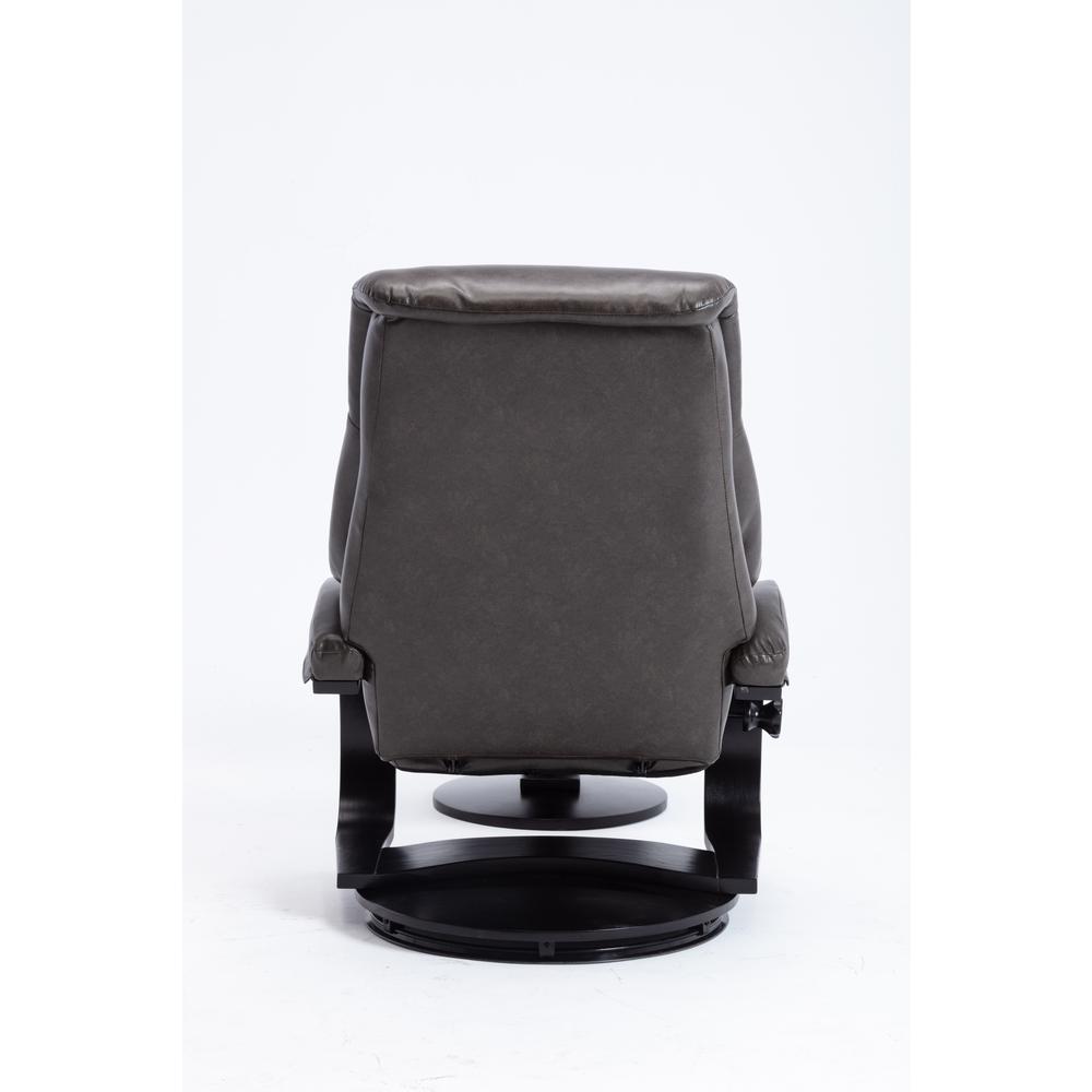 Relax-R™ Montreal Recliner and Ottoman in Black Pepper Air Leather. Picture 5
