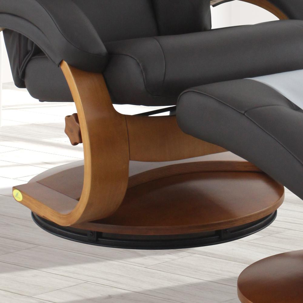 Relax-R™ Montreal Recliner and Ottoman in Espresso Top Grain Leather. Picture 3