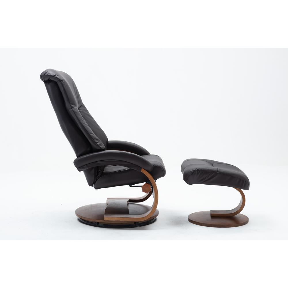 Relax-R™ Montreal Recliner and Ottoman in Espresso Top Grain Leather. Picture 6