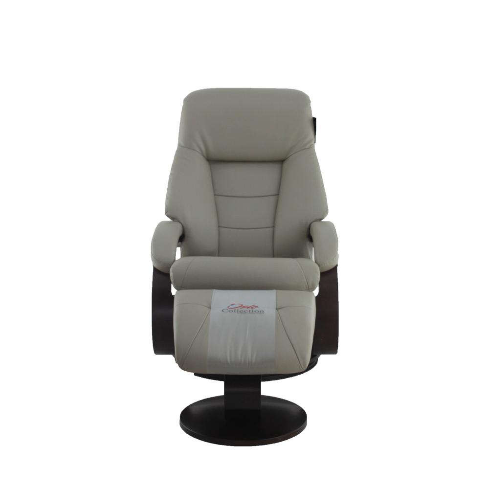 Relax-R™ Montreal Recliner and Ottoman in Putty Top Grain Leather. Picture 7