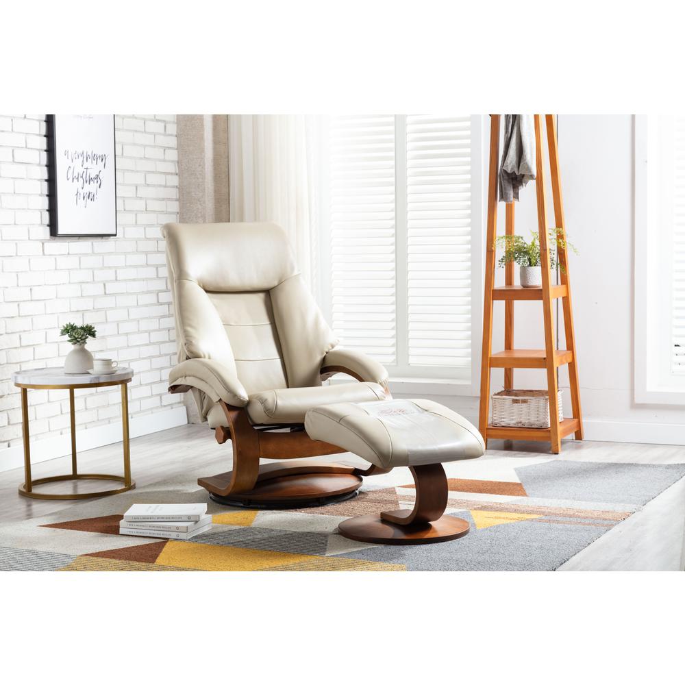 Relax-R™ Montreal Recliner and Ottoman in Cobble Air Leather. Picture 7