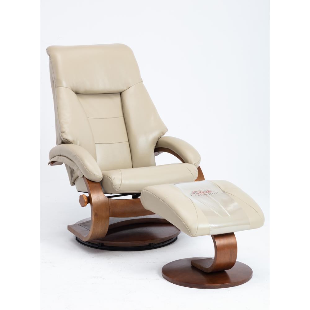Relax-R™ Montreal Recliner and Ottoman in Cobble Air Leather. Picture 1