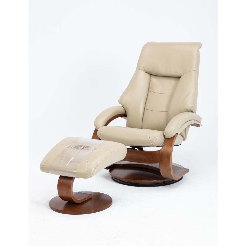 Relax-R™ Montreal Recliner and Ottoman in Cobble Air Leather. Picture 2