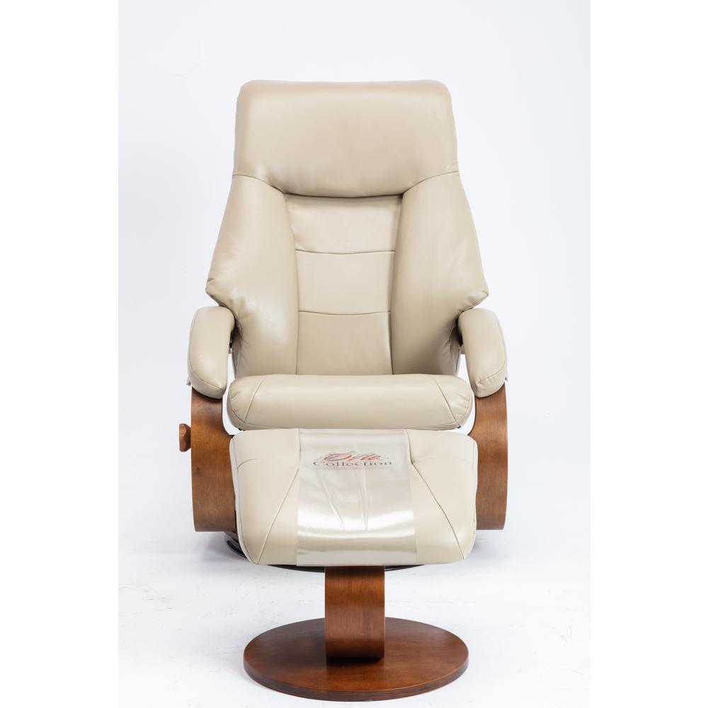 Relax-R™ Montreal Recliner and Ottoman in Cobble Air Leather. Picture 4
