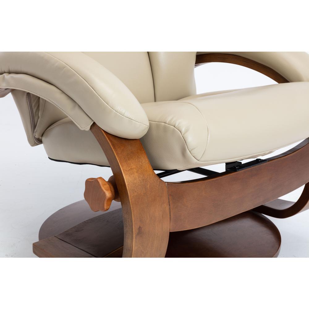 Relax-R™ Montreal Recliner and Ottoman in Cobble Air Leather. Picture 6