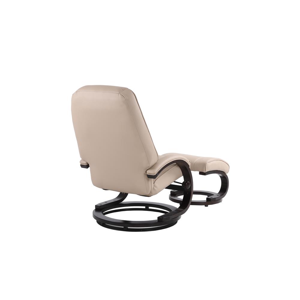 Sundsvall Recliner and Ottoman in Khaki Air Leather , Khaki/ Chocolate Base. Picture 6
