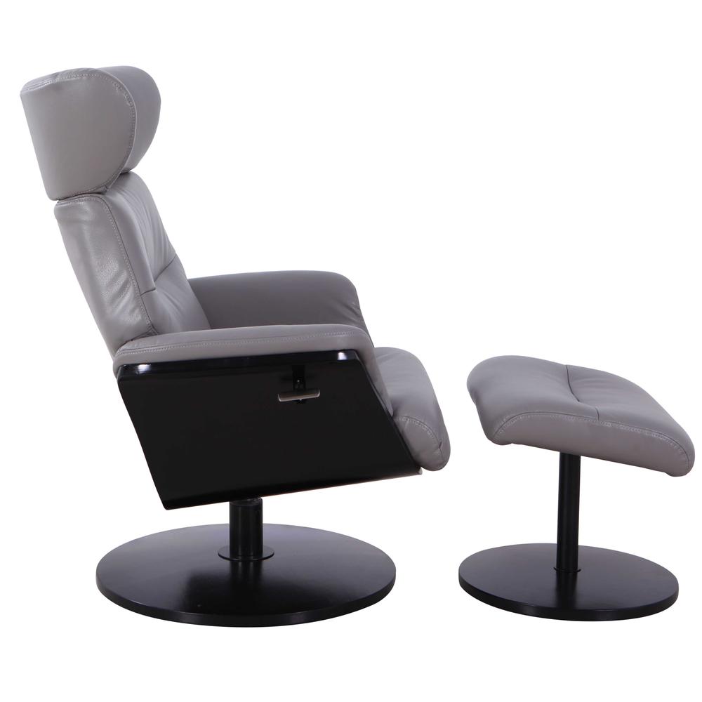 Relax-R™ Sennet Recliner and Ottoman in Steel Air Leather. Picture 2