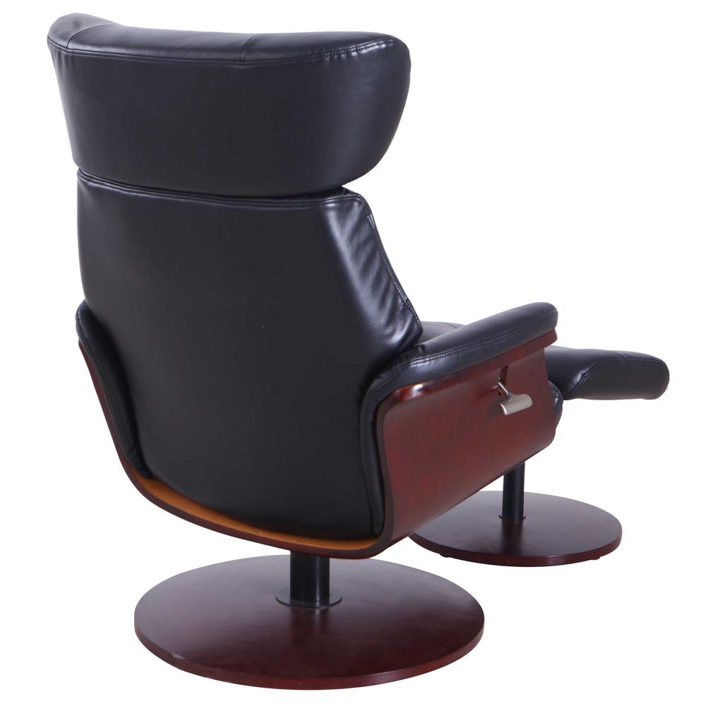 Relax-R™ Sennet Recliner and Ottoman in Black Air Leather. Picture 4