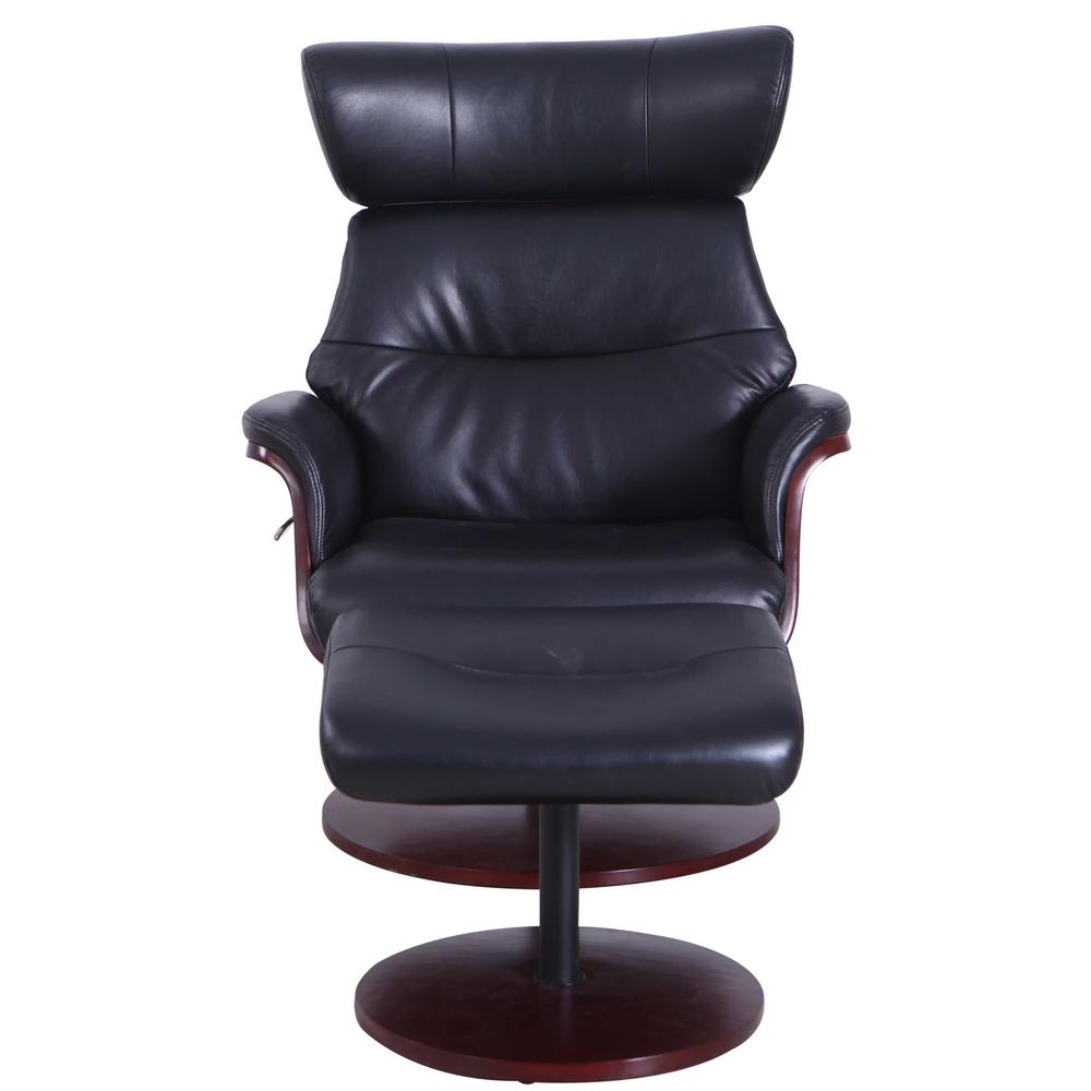 Relax-R™ Sennet Recliner and Ottoman in Black Air Leather. Picture 5