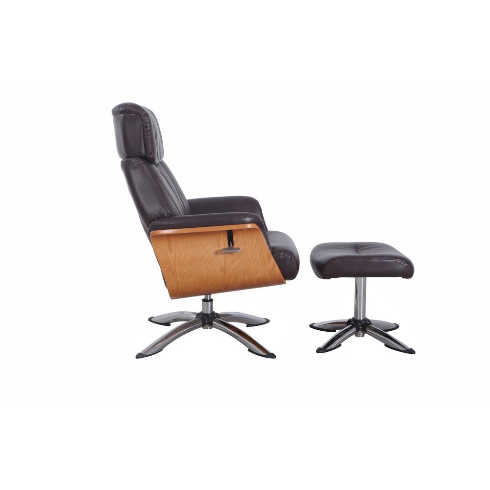 Relax-R™ Caitlin Recliner and Ottoman in Espresso Air Leather. Picture 3