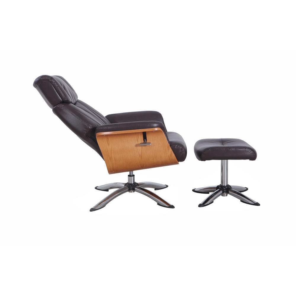 Relax-R™ Caitlin Recliner and Ottoman in Espresso Air Leather. Picture 4