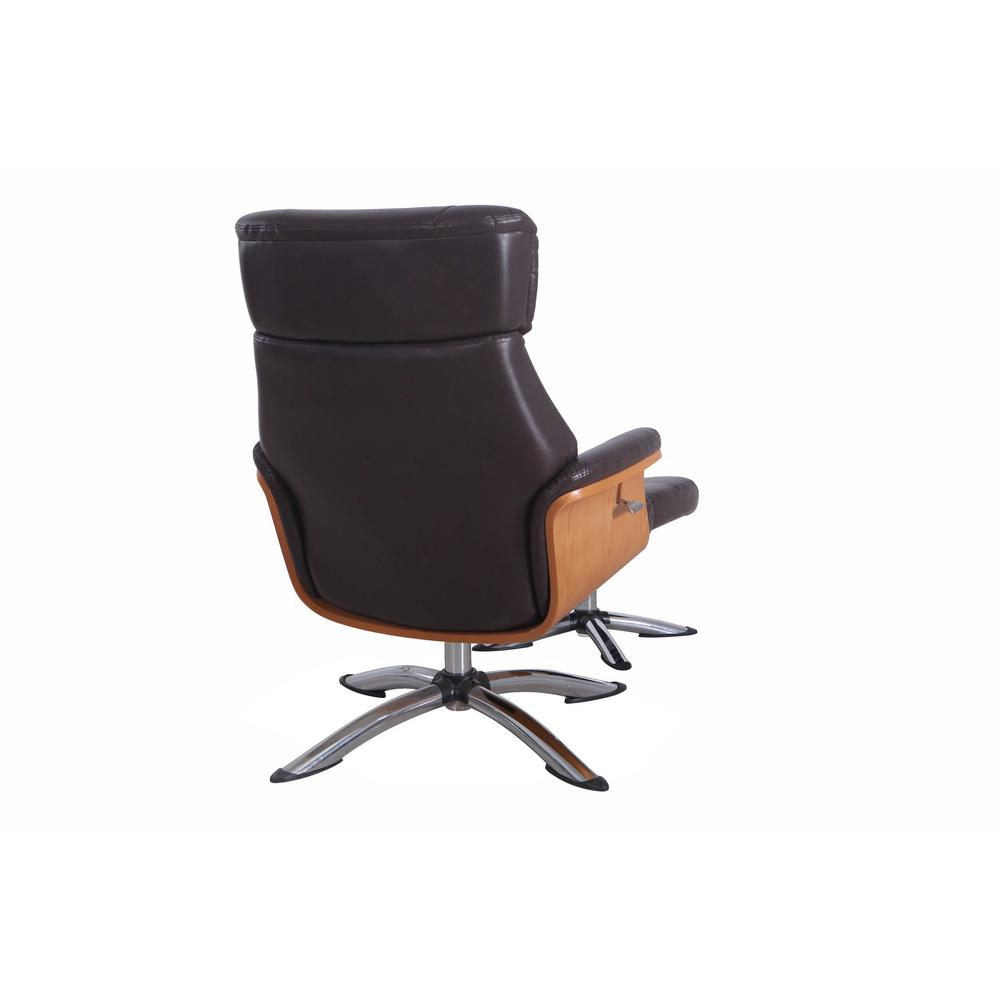 Relax-R™ Caitlin Recliner and Ottoman in Espresso Air Leather. Picture 5
