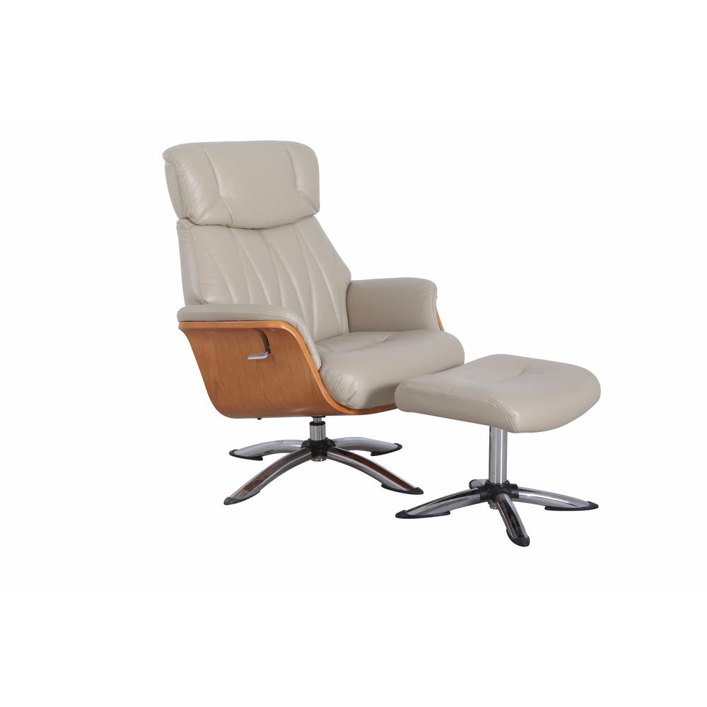 Relax-R™ Caitlin Recliner and Ottoman in Cobble Air Leather. Picture 1