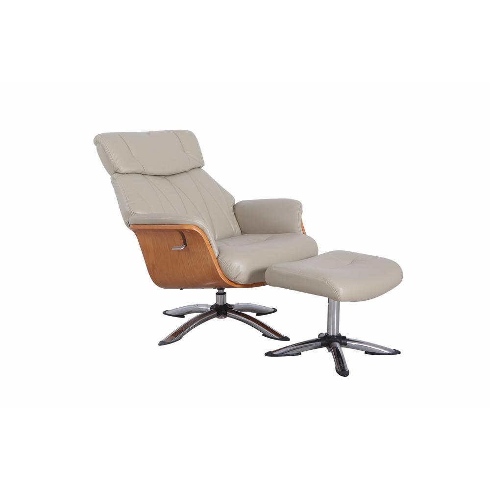 Relax-R™ Caitlin Recliner and Ottoman in Cobble Air Leather. Picture 2
