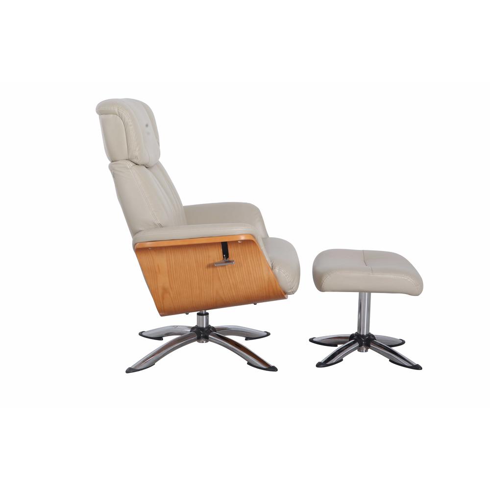 Relax-R™ Caitlin Recliner and Ottoman in Cobble Air Leather. Picture 3