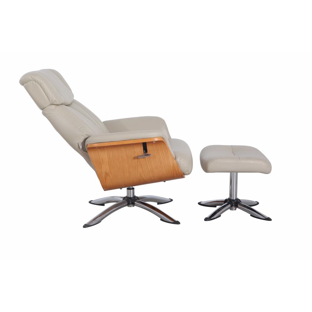 Relax-R™ Caitlin Recliner and Ottoman in Cobble Air Leather. Picture 4