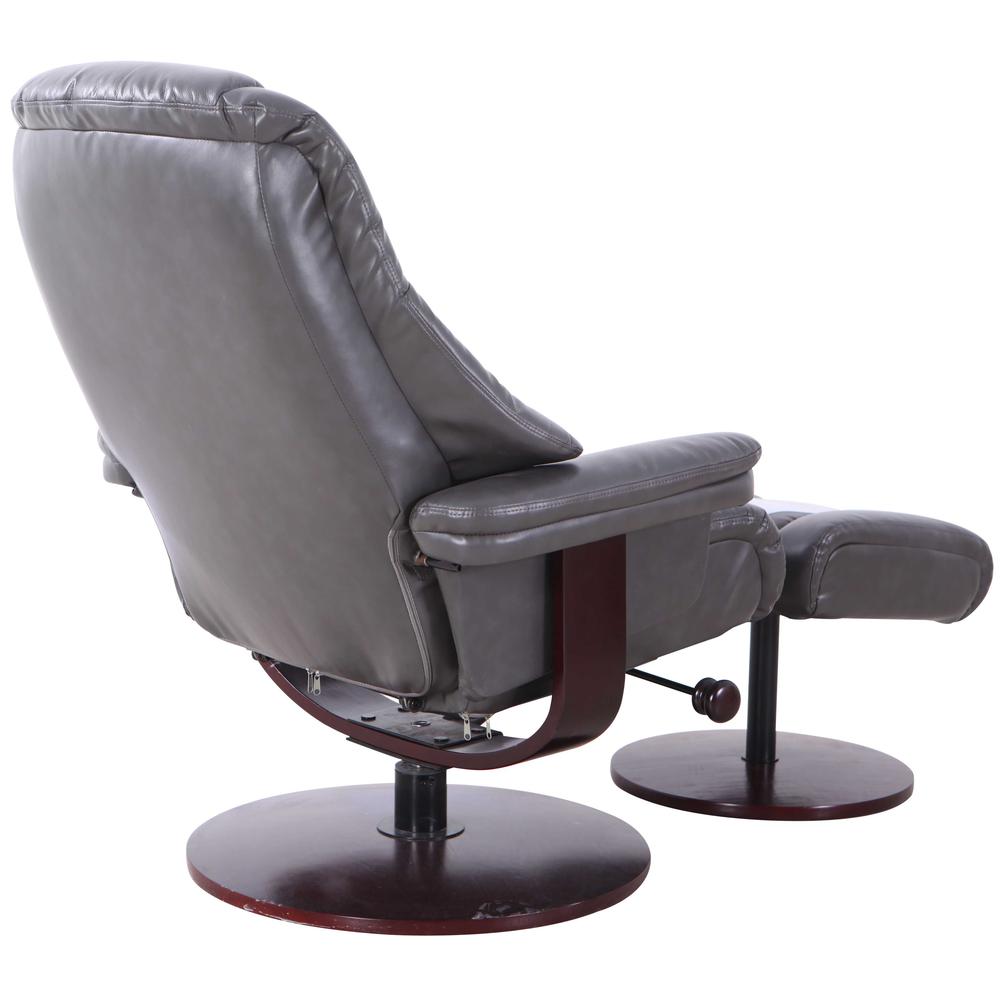 Relax-R™ Lindley Recliner and Ottoman in Charcoal Air Leather. Picture 3