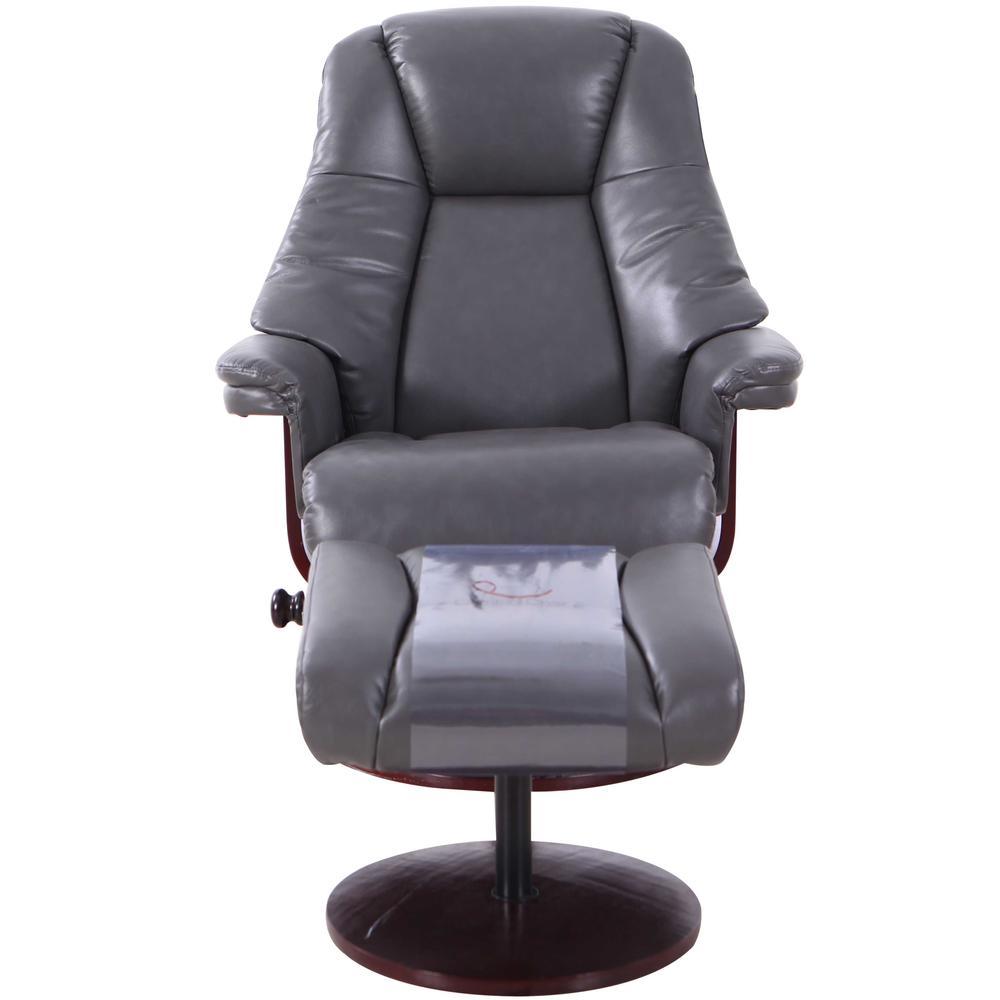 Relax-R™ Lindley Recliner and Ottoman in Charcoal Air Leather. Picture 4