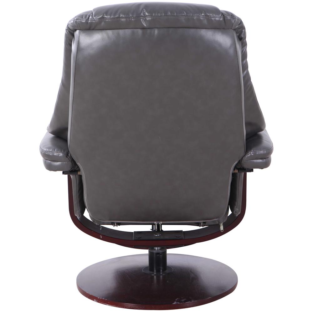 Relax-R™ Lindley Recliner and Ottoman in Charcoal Air Leather. Picture 5