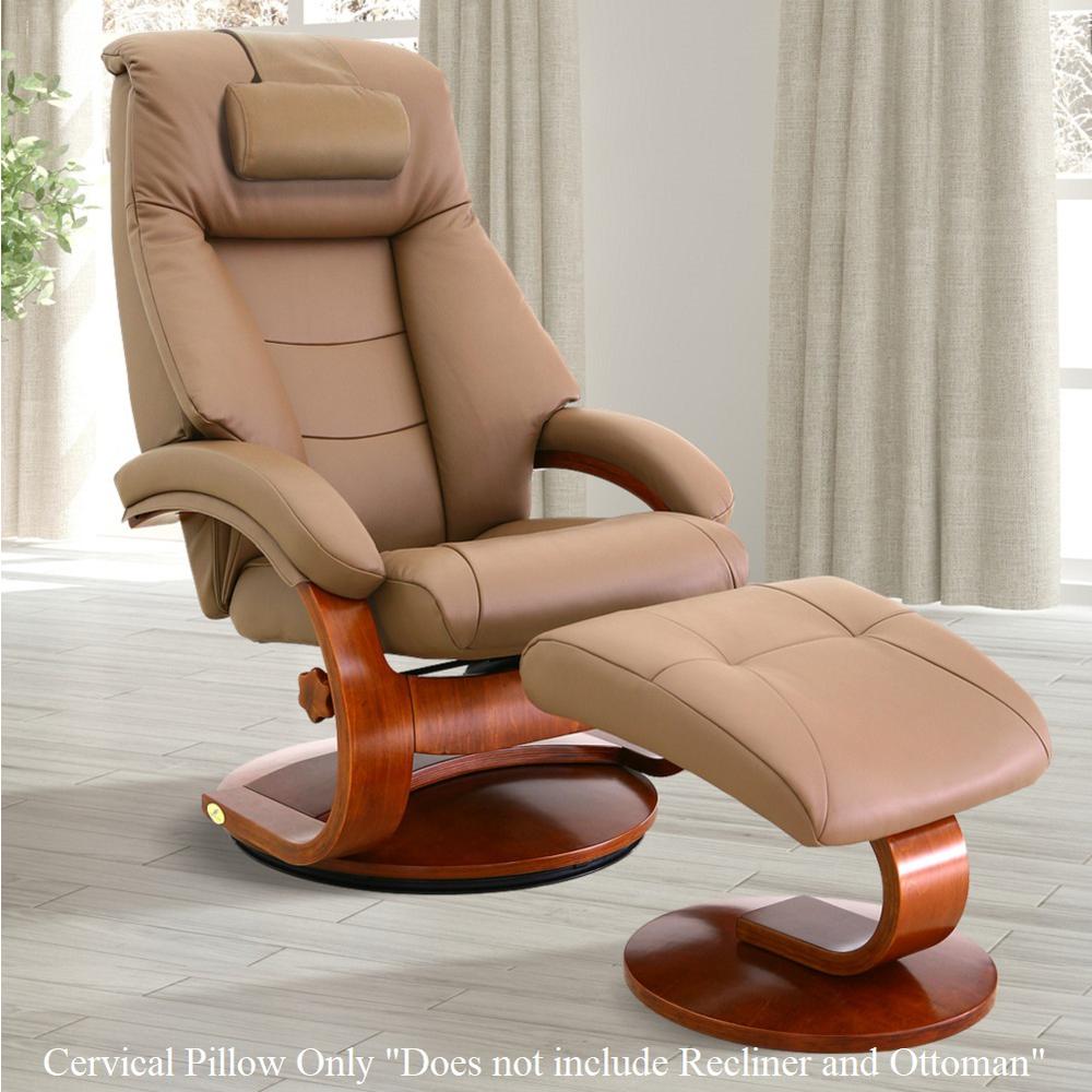 Relax-R™ Cervical Pillow in Sand Top Grain Leather. Picture 2