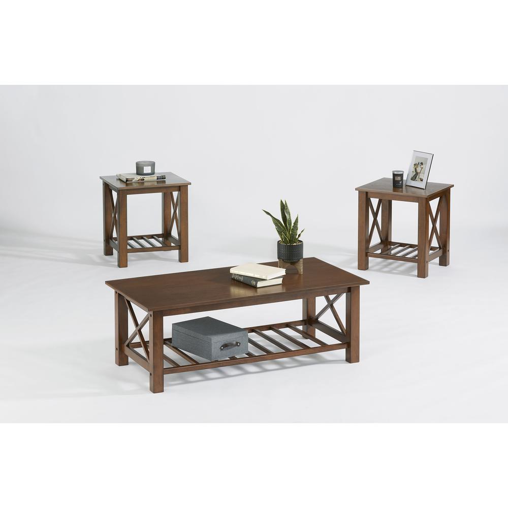 3 Pack (Cocktail & 2 End Tables), Coffee. Picture 1