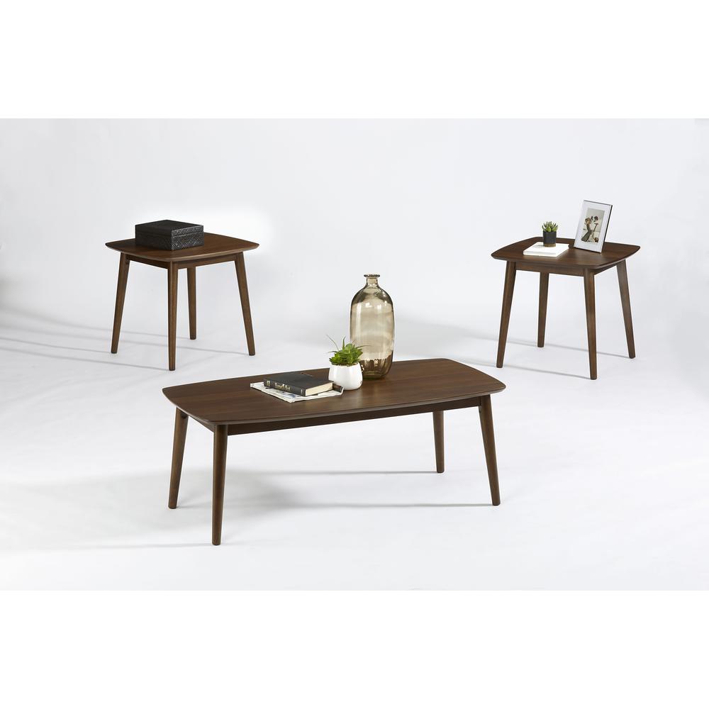 3 Pack (Cocktail & 2 End Tables), Walnut. Picture 1