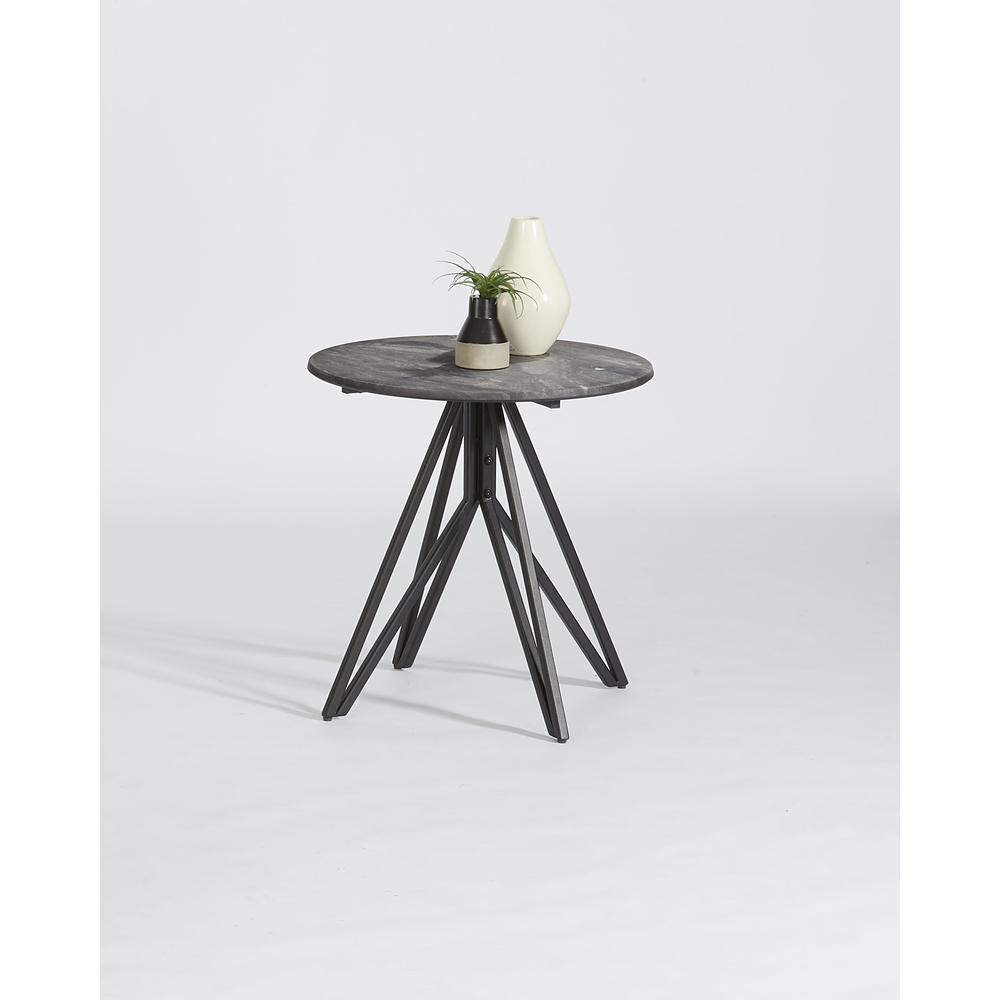 End Table, Gray Paladina/Black Metal. Picture 1