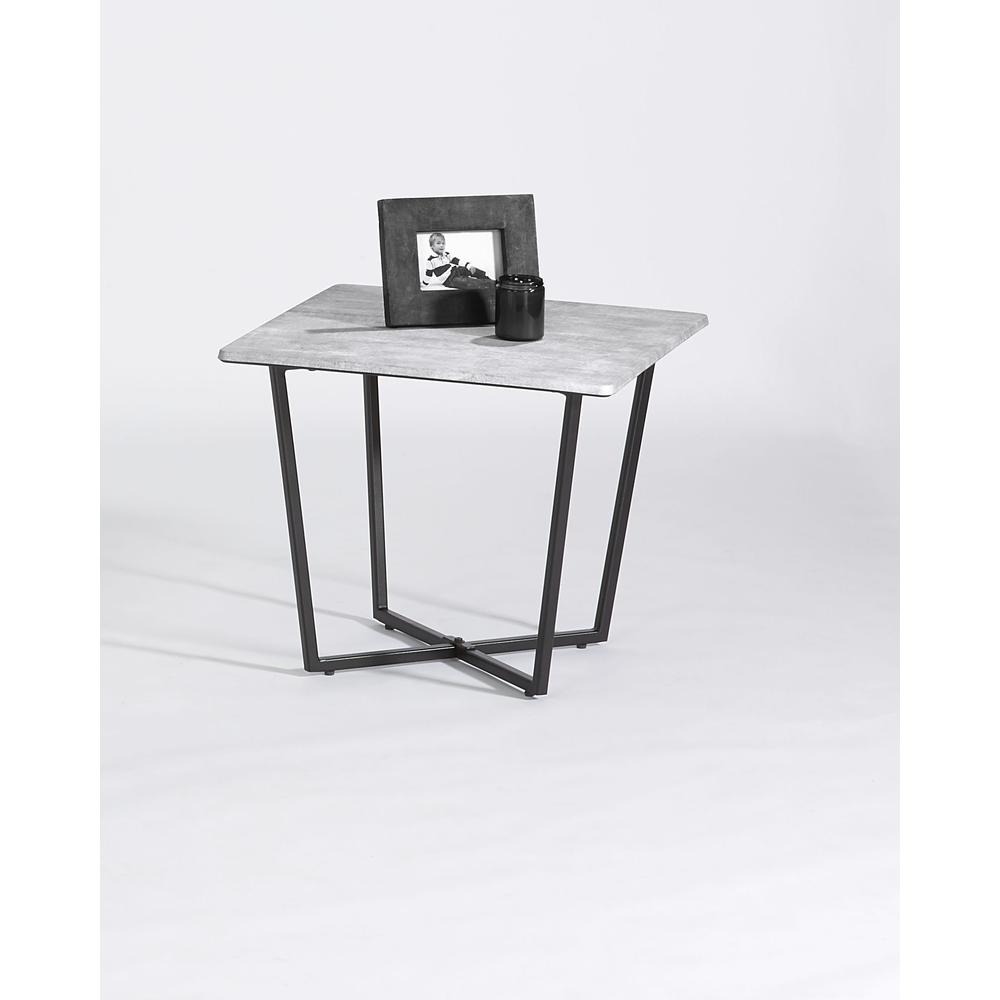End Table, Industrial Gray/Black Metal. Picture 1