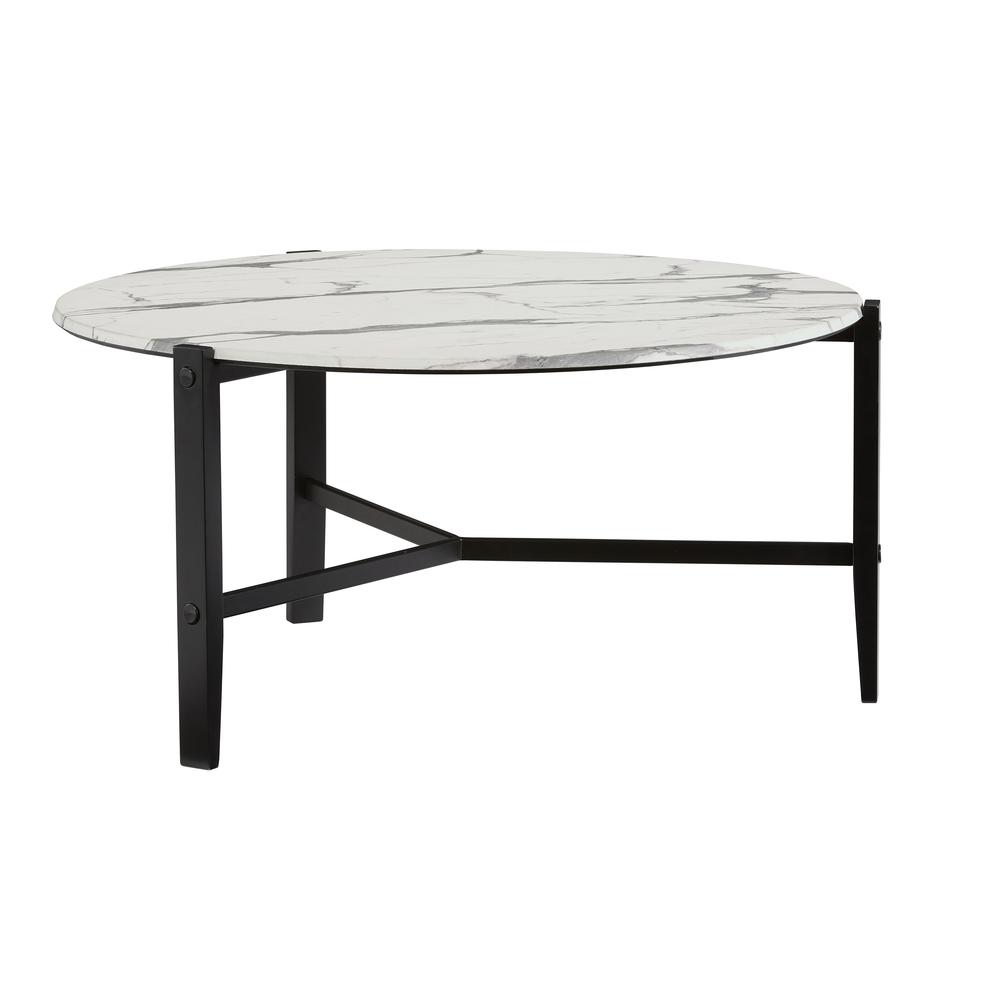 Cocktail Table, Chantilly White/Black Metal. Picture 2