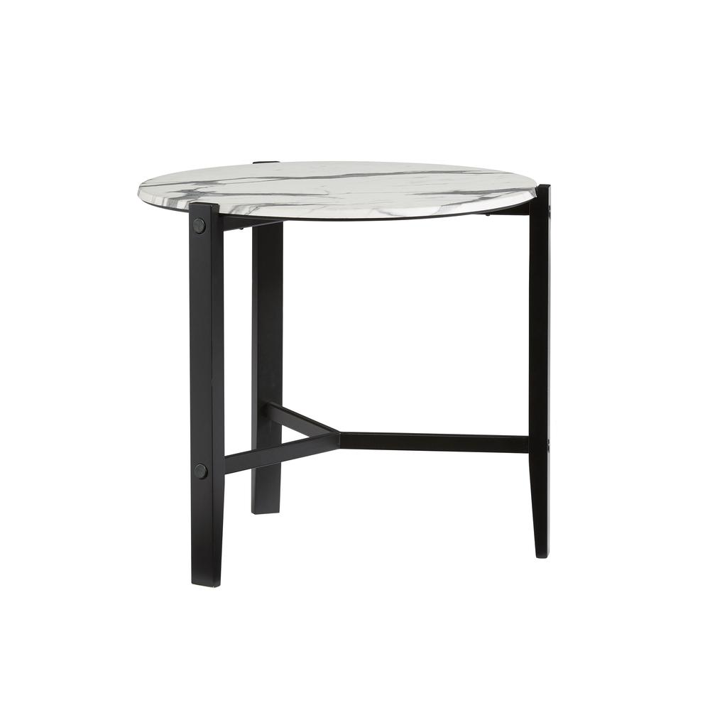 End Table, Chantilly White/Black Metal. Picture 2