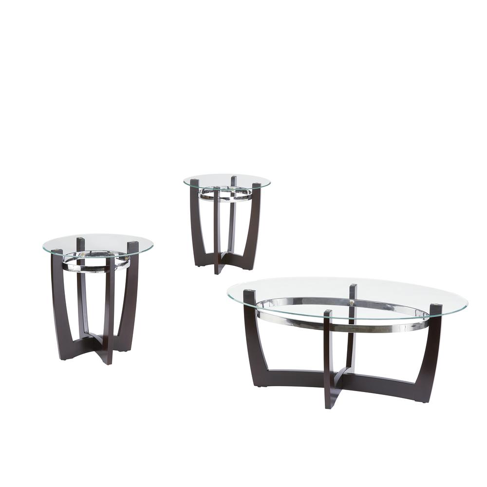 Glass Top 3 Pack (Cocktail & 2 End Tables). Picture 3